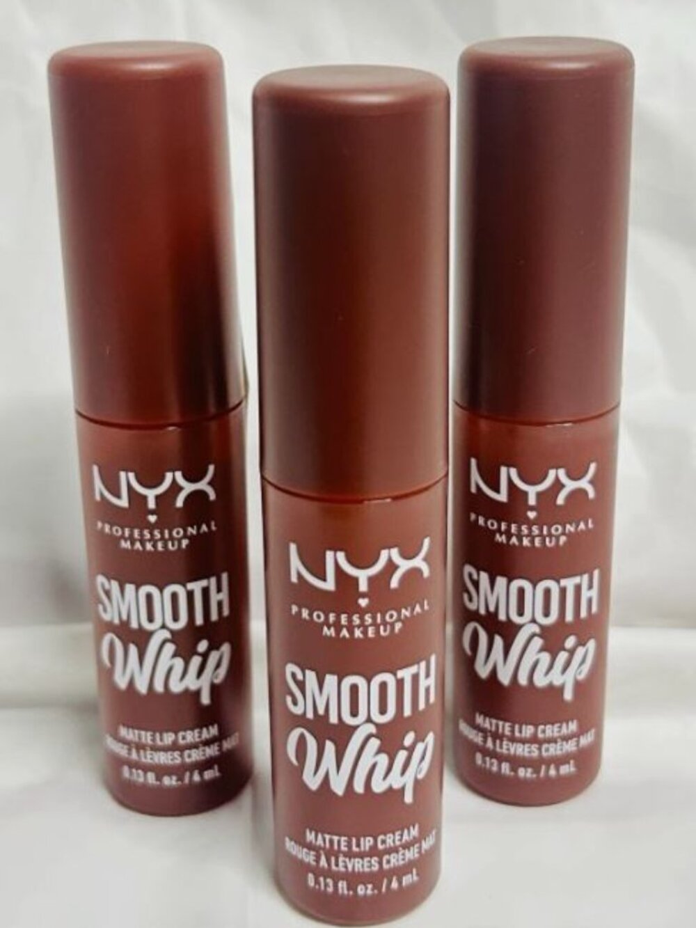 Lot of 3 NYX Smooth Whip Matte Lip Cream – FAUX FUR Shade – Full Size
